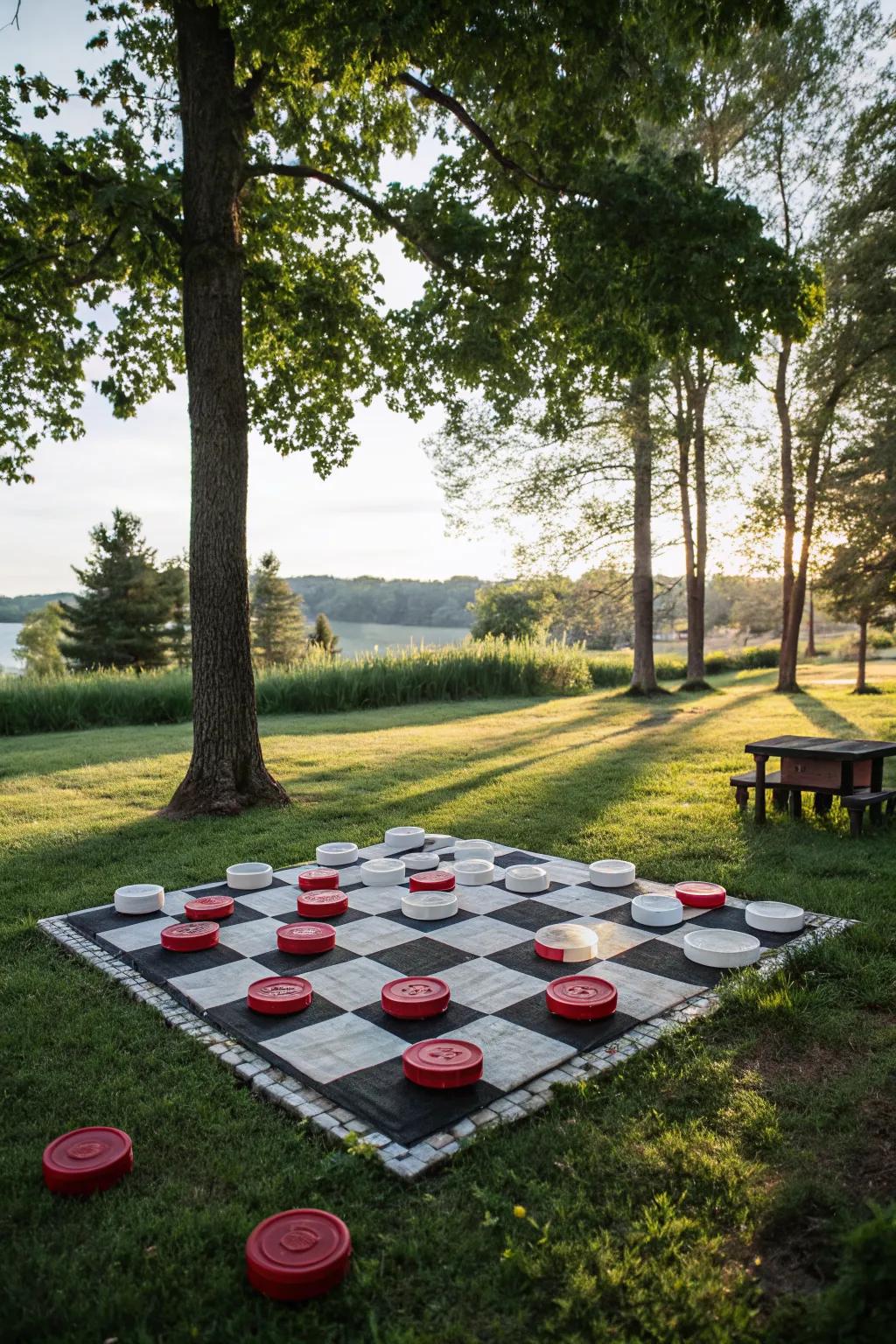 Giant Checkers: A strategic game that’s larger than life.