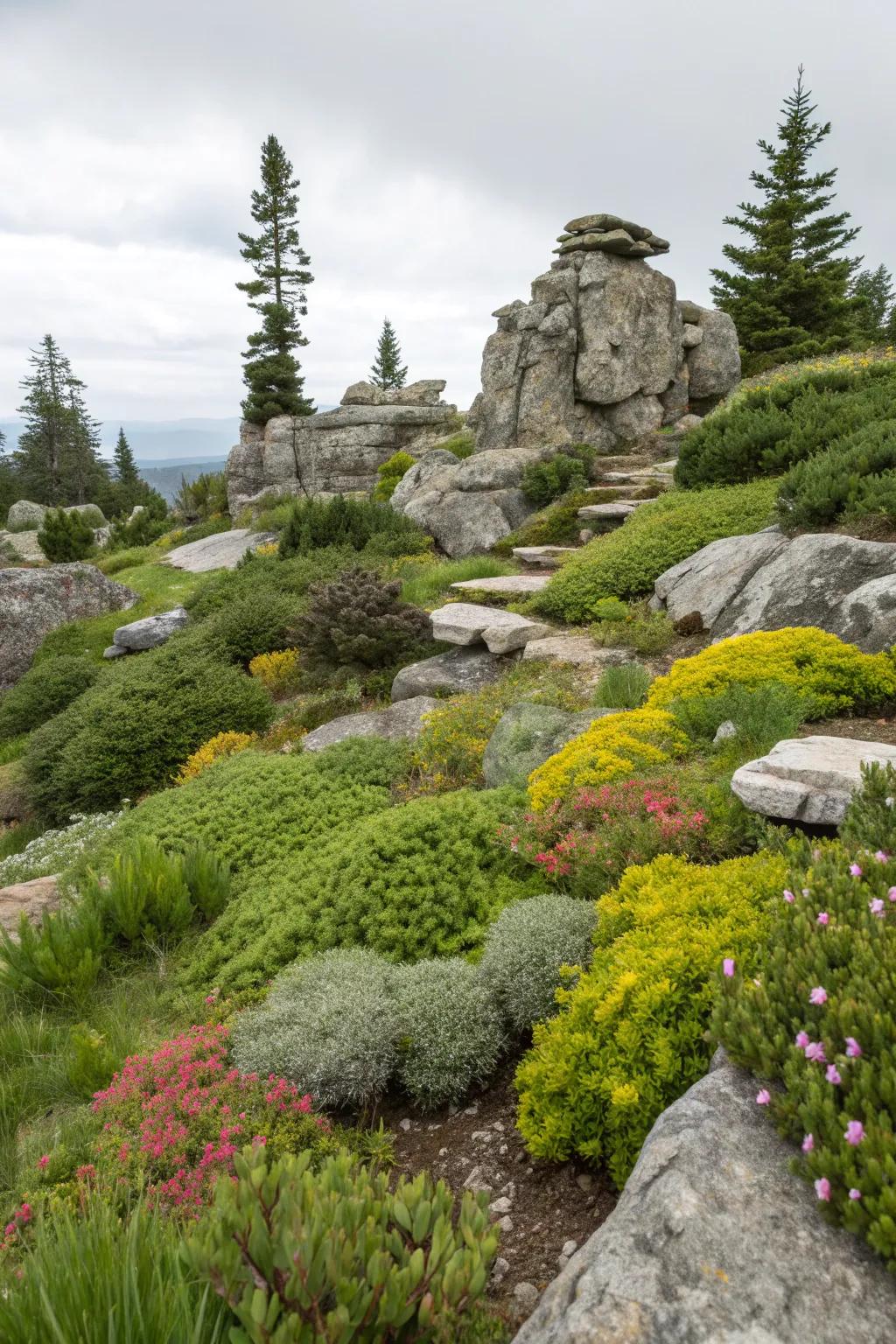 Rock features provide texture and contrast.