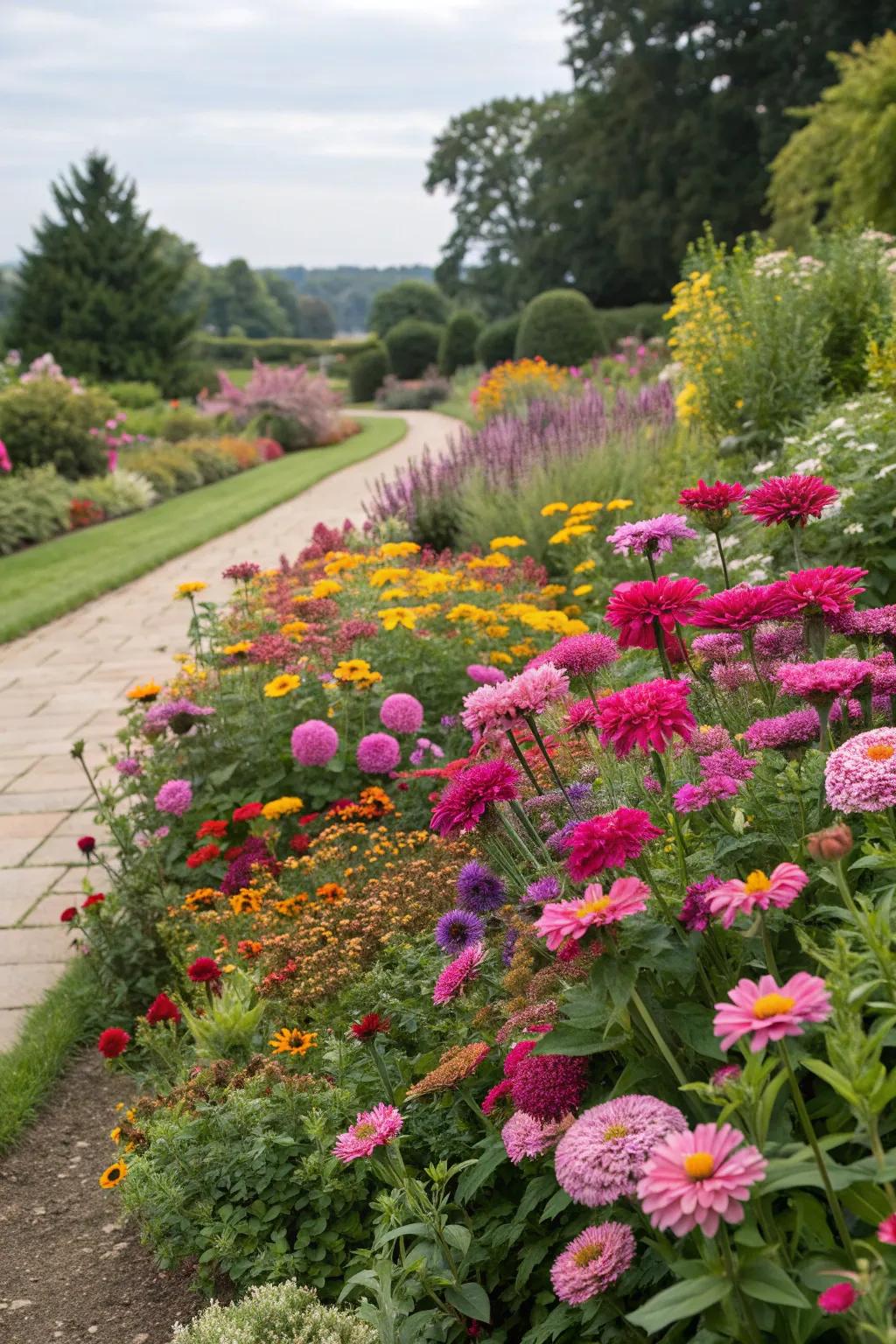Seasonal flower beds keep your garden lively and colorful.