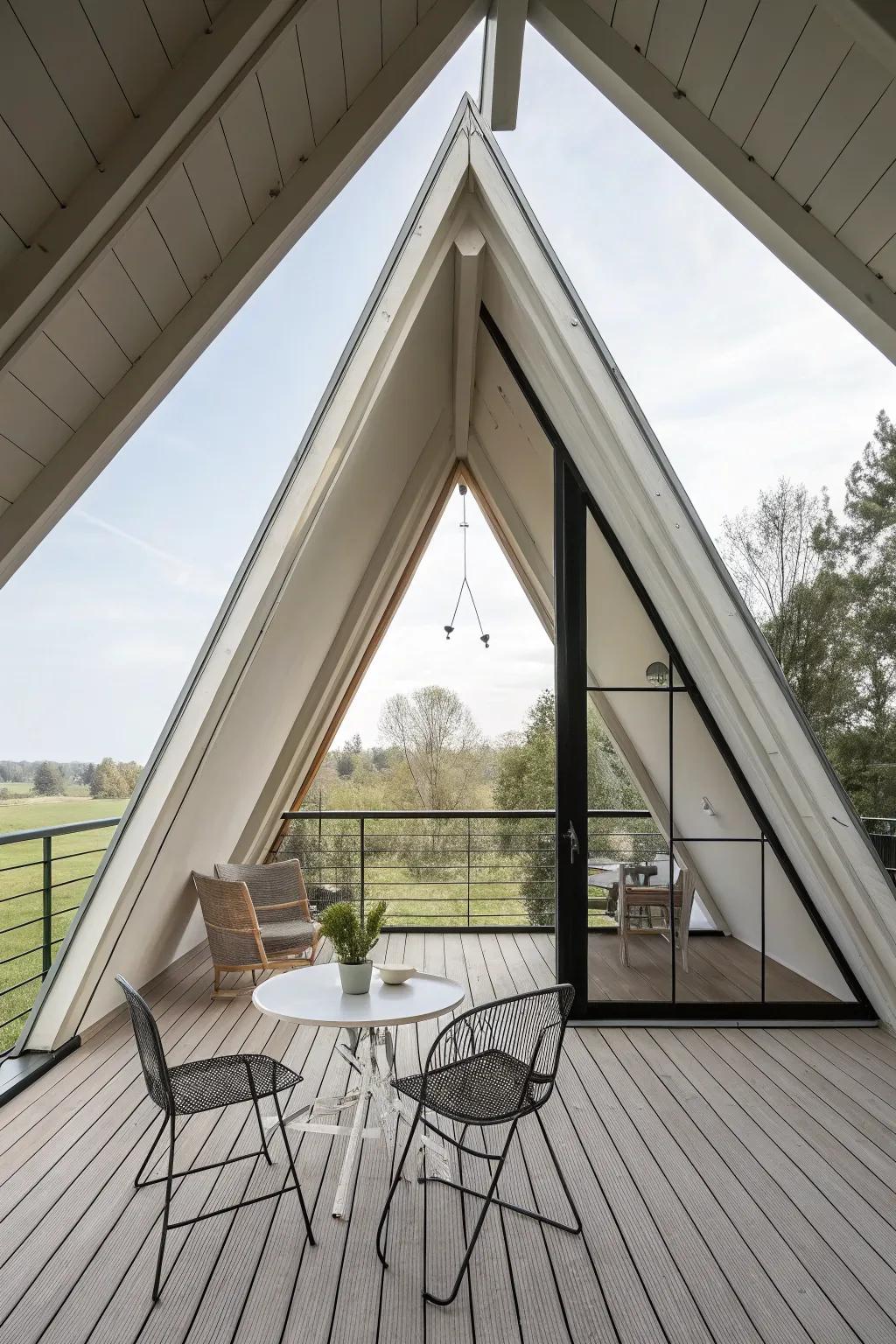 Minimalist design offers a calming atmosphere on a balcony.