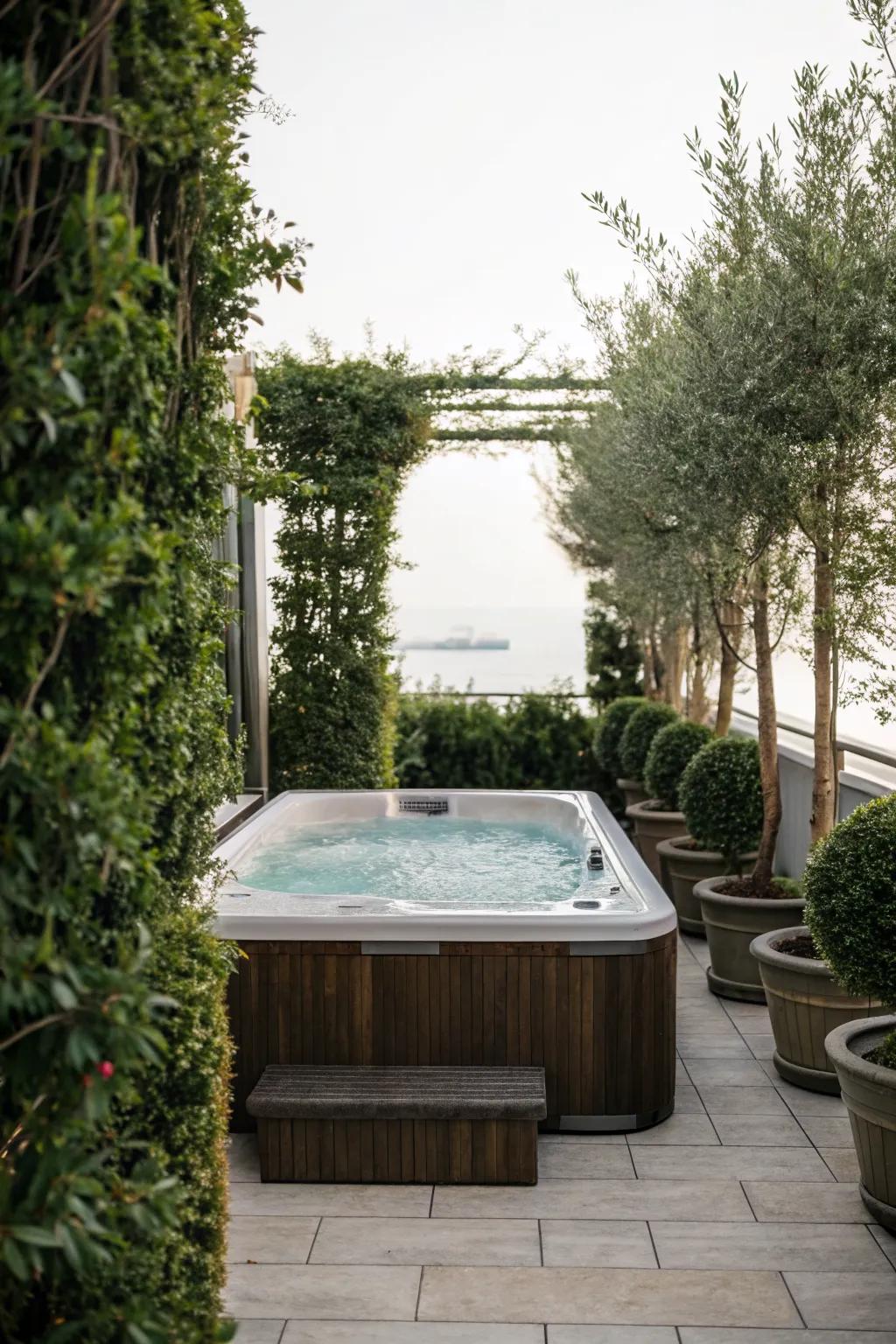 Achieve privacy with tall planters.