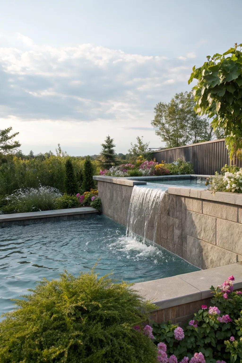 Water features add a soothing and luxurious touch to your pool area.