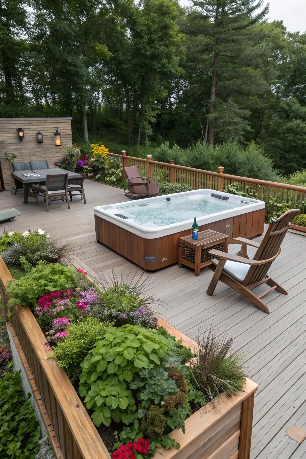 DIY accents add a personal and customized feel to your swim spa deck.