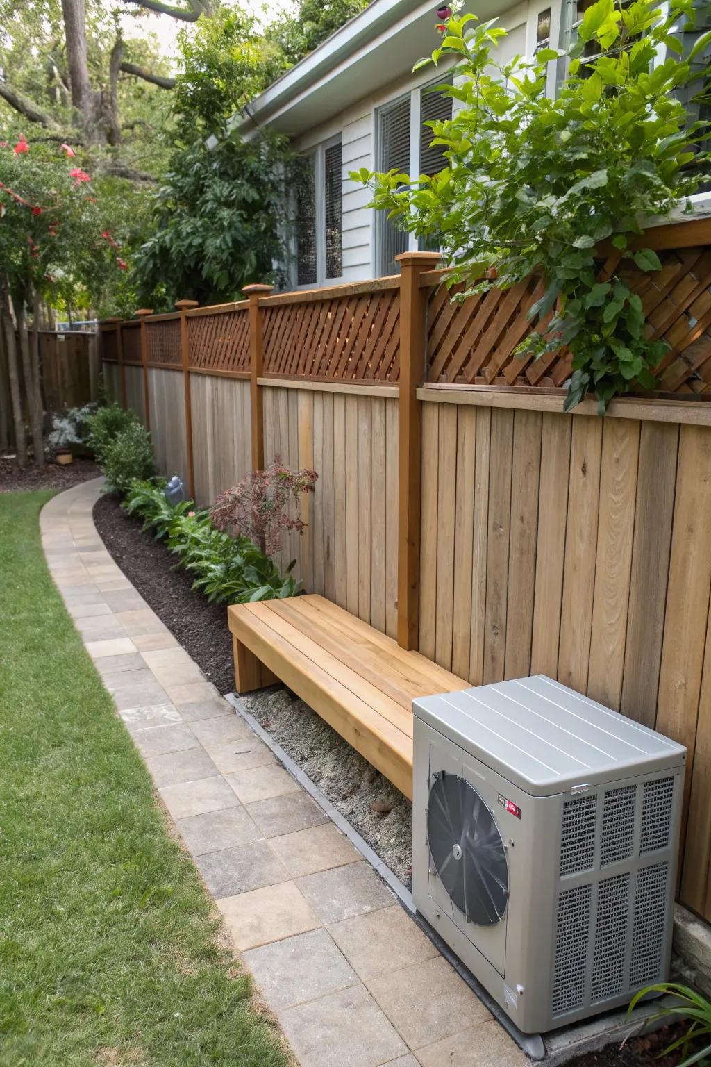 A built-in bench offers functionality and style.