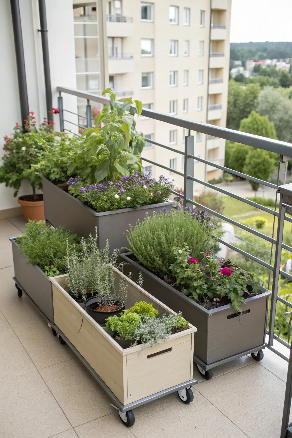 Keep your garden flexible with portable planter boxes.