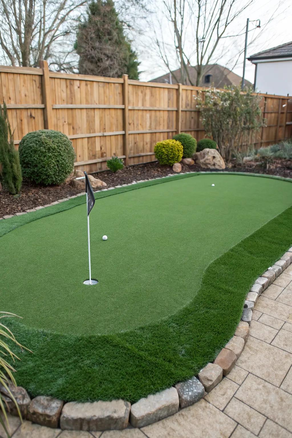 Perfect your putt with a backyard green.
