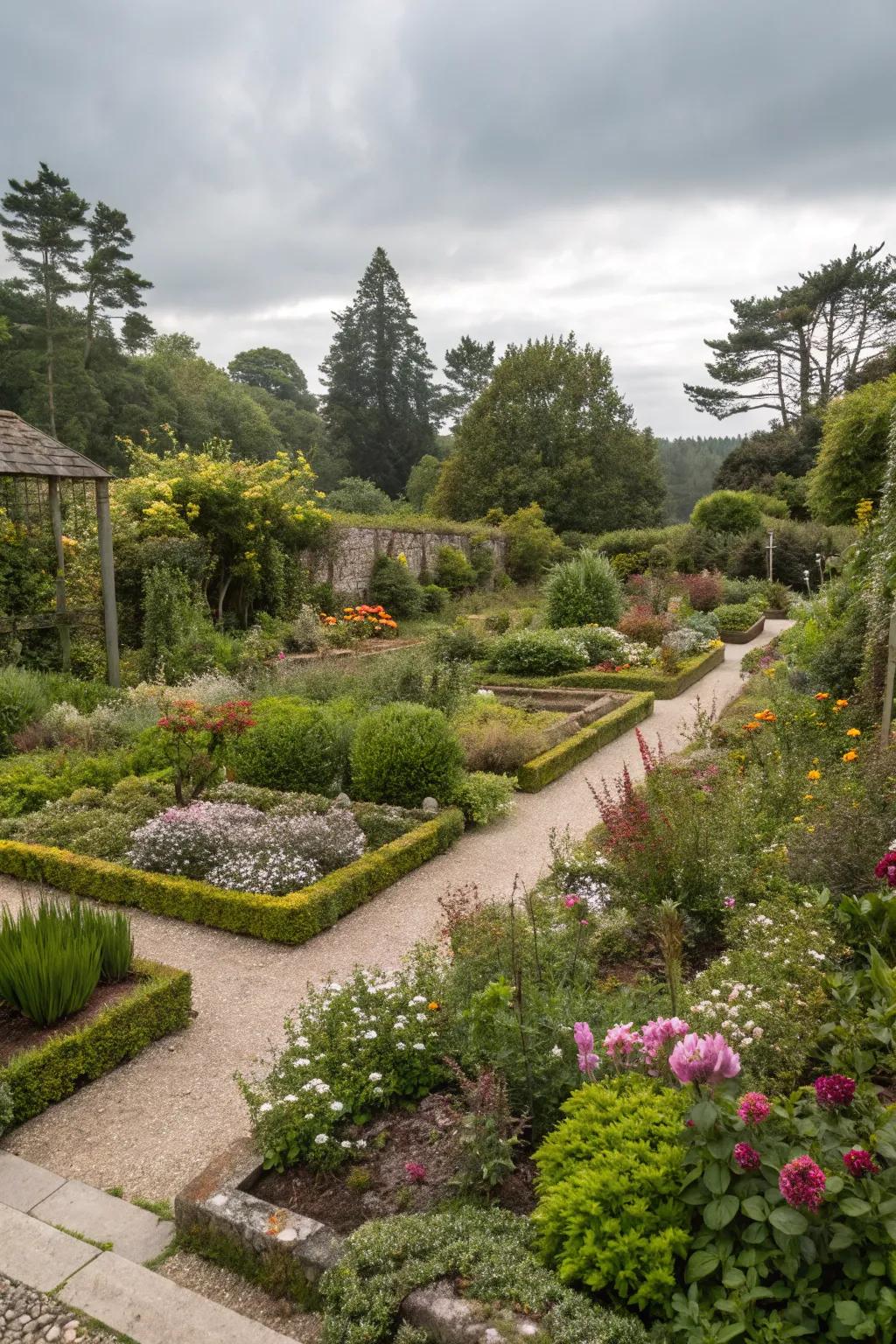 Themed zones offering diverse experiences within one garden.