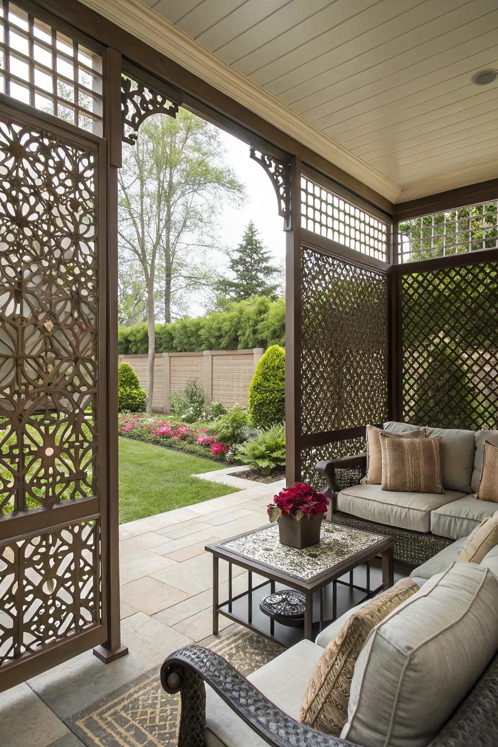 A privacy screen adds comfort and seclusion to your outdoor space.