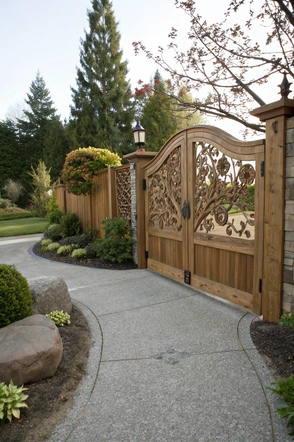 Artful gates add elegance and privacy to driveway entrances.