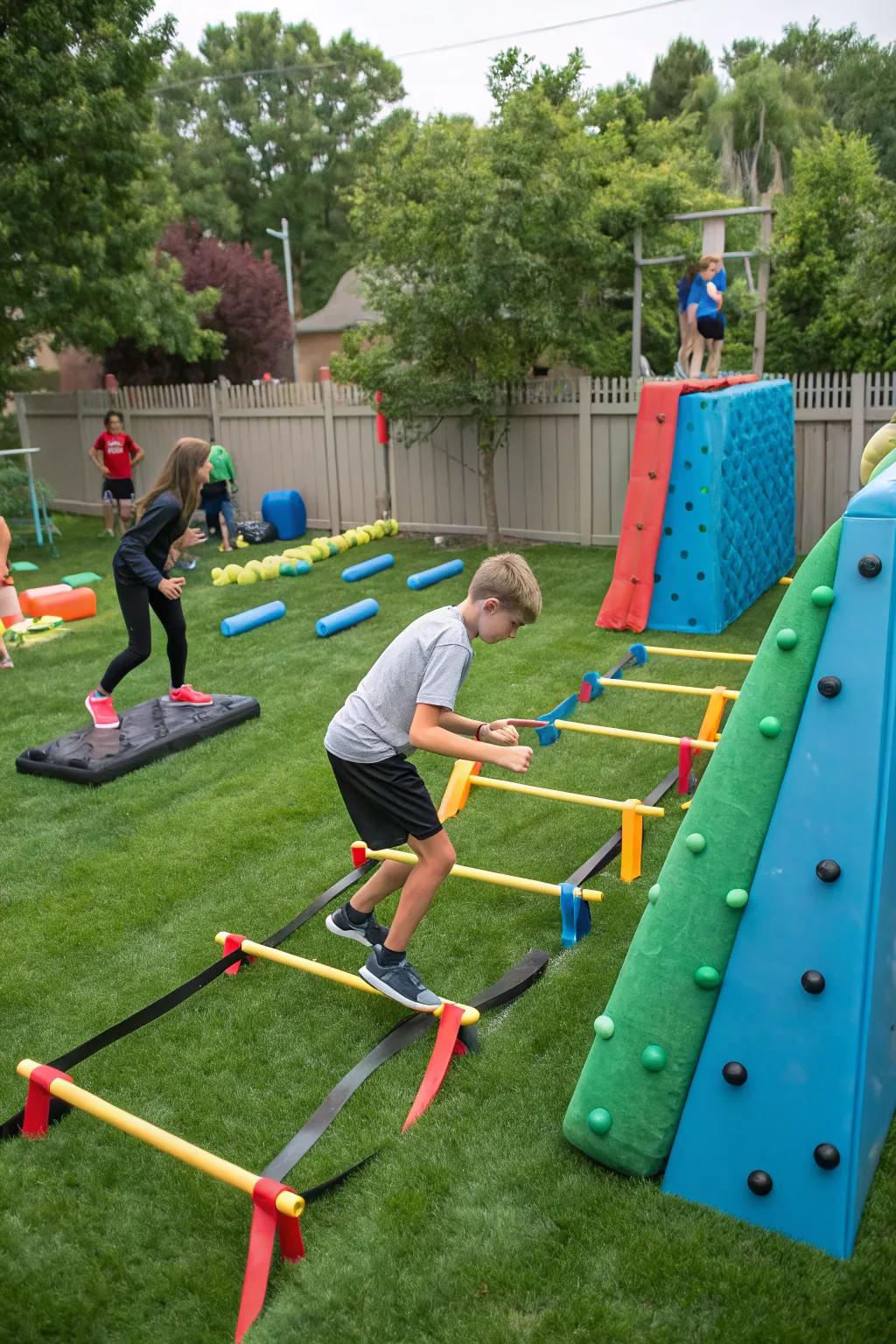An exciting obstacle course for adventurous backyard fun.