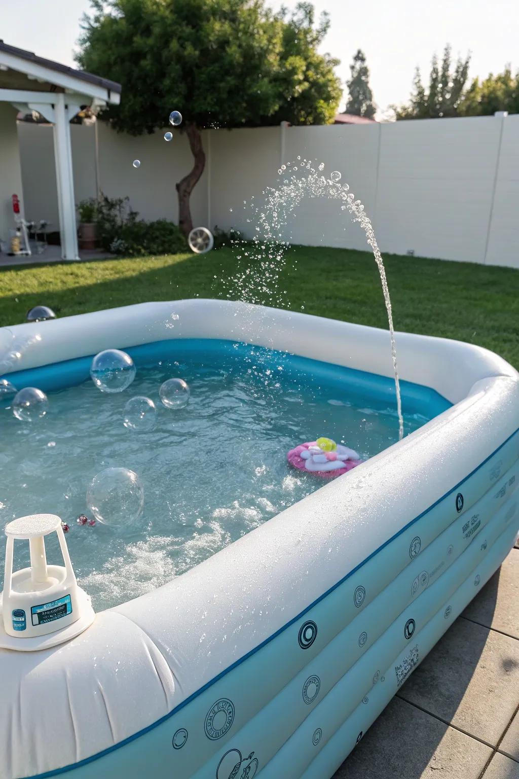 A relaxing spa corner is perfect for unwinding.