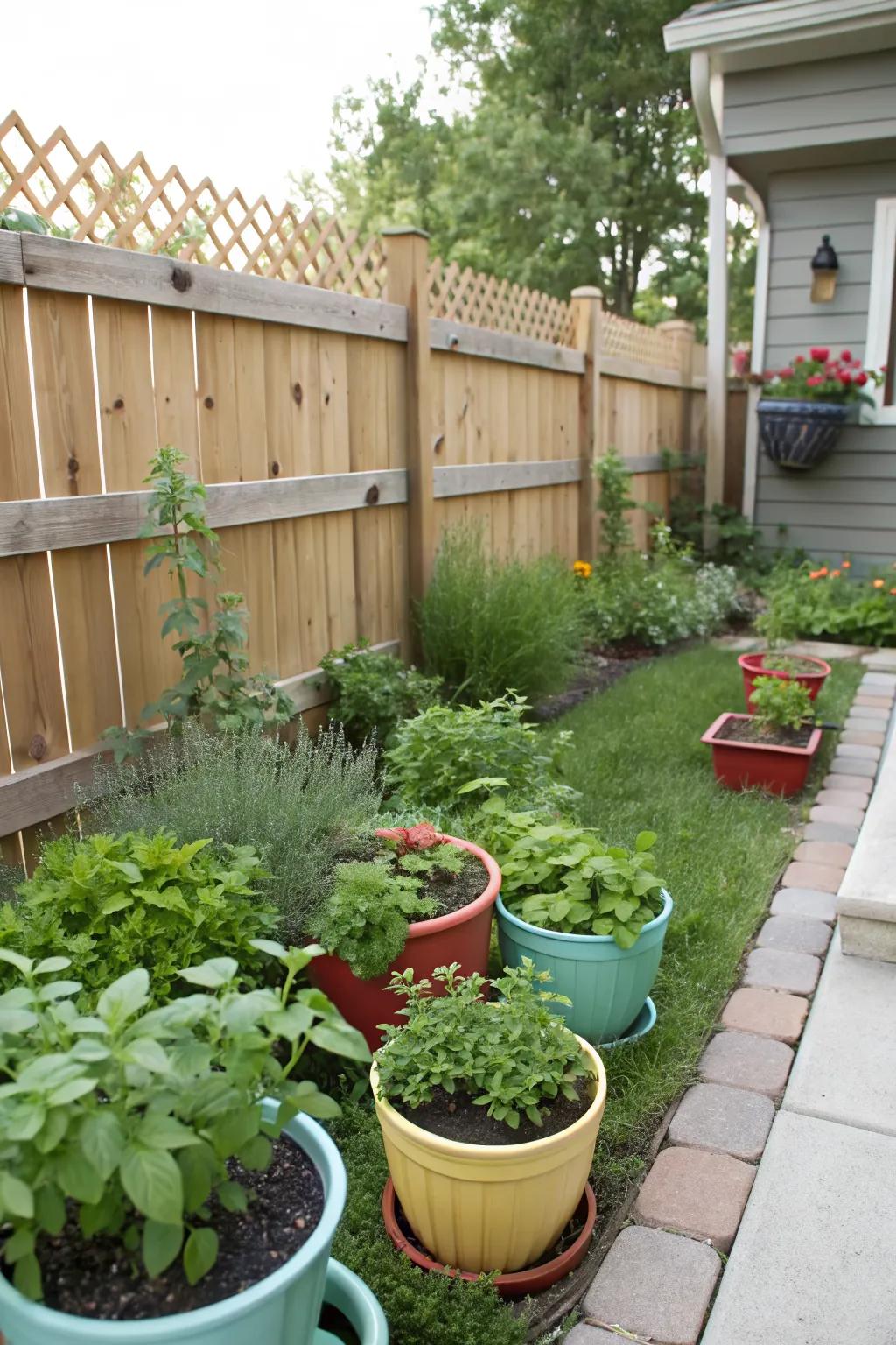A small herb garden adds beauty and utility to your outdoor space.