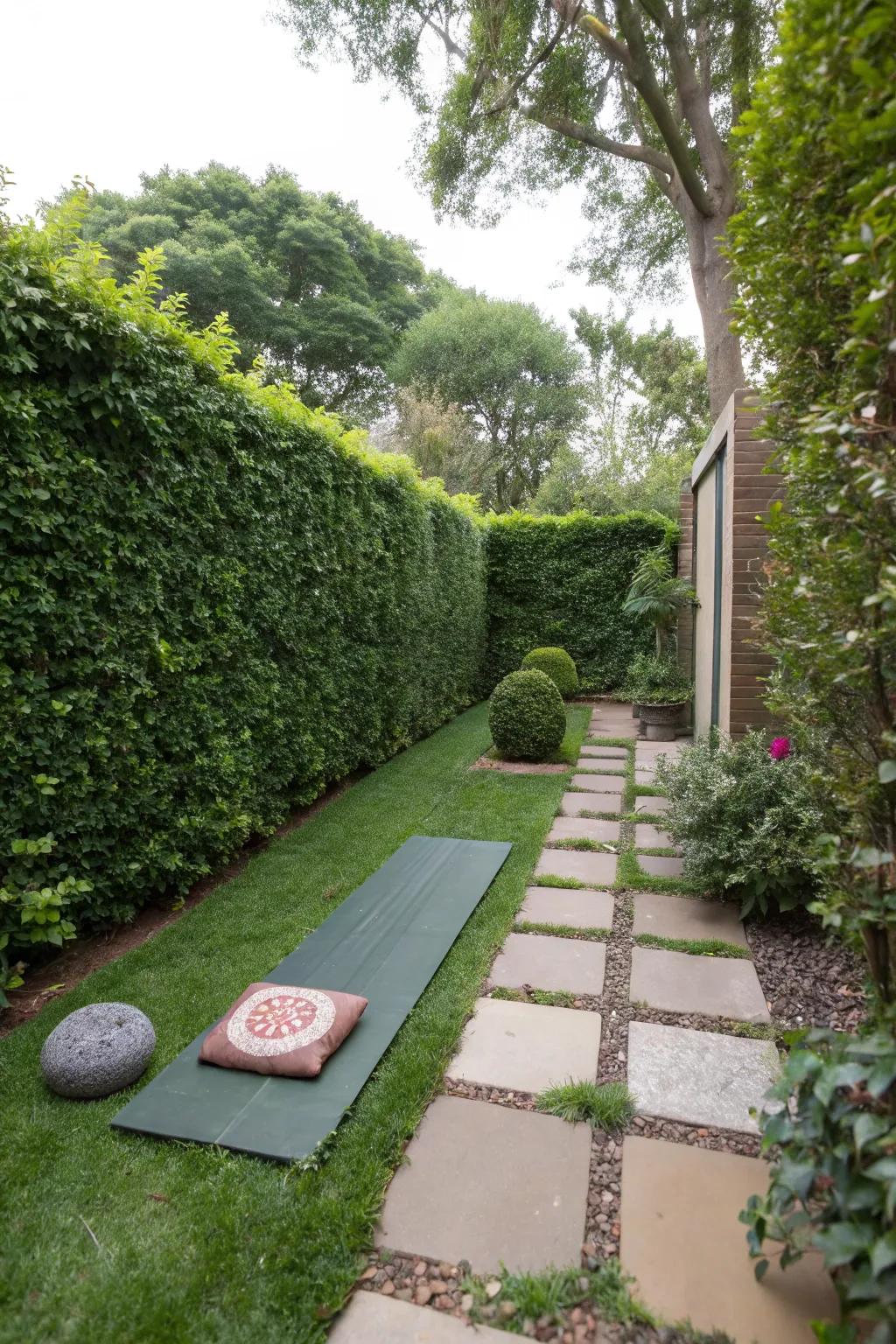 Hedges create private, tranquil spaces.