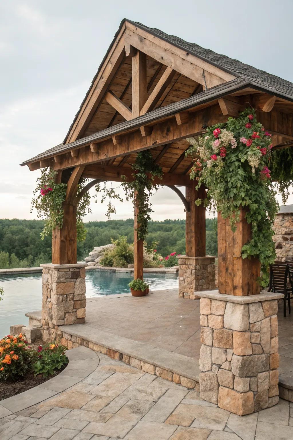 Relax in a rustic retreat.