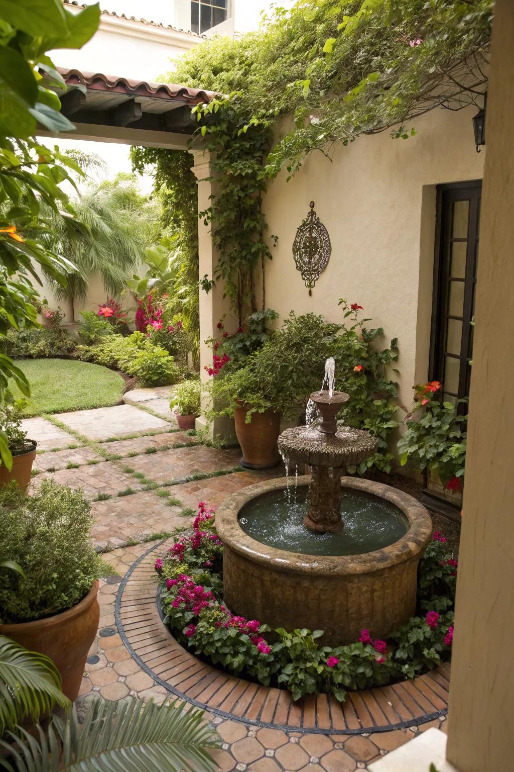 Elevate your patio with a soothing compact water feature.