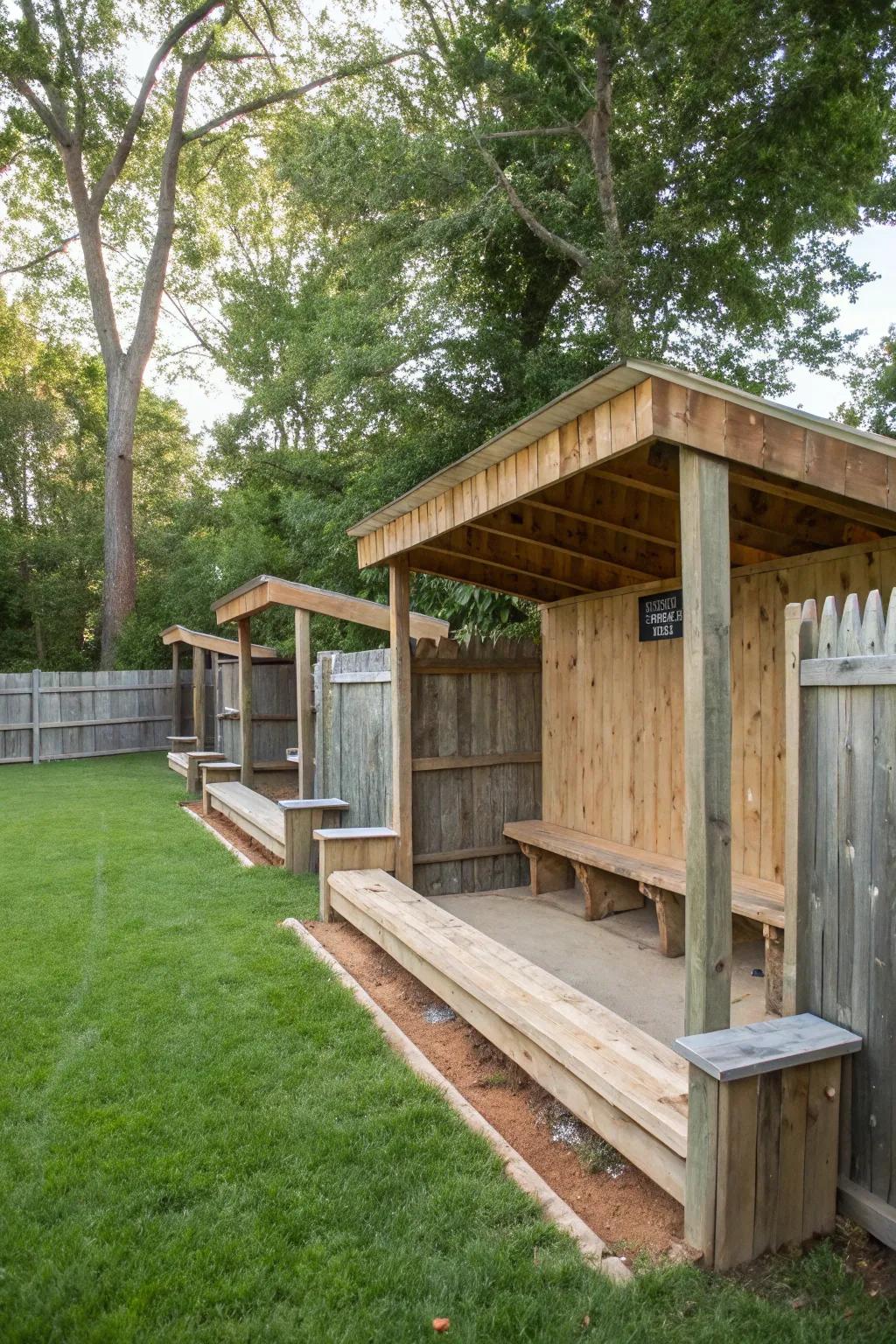Rustic dugouts can enhance the natural beauty of your field.