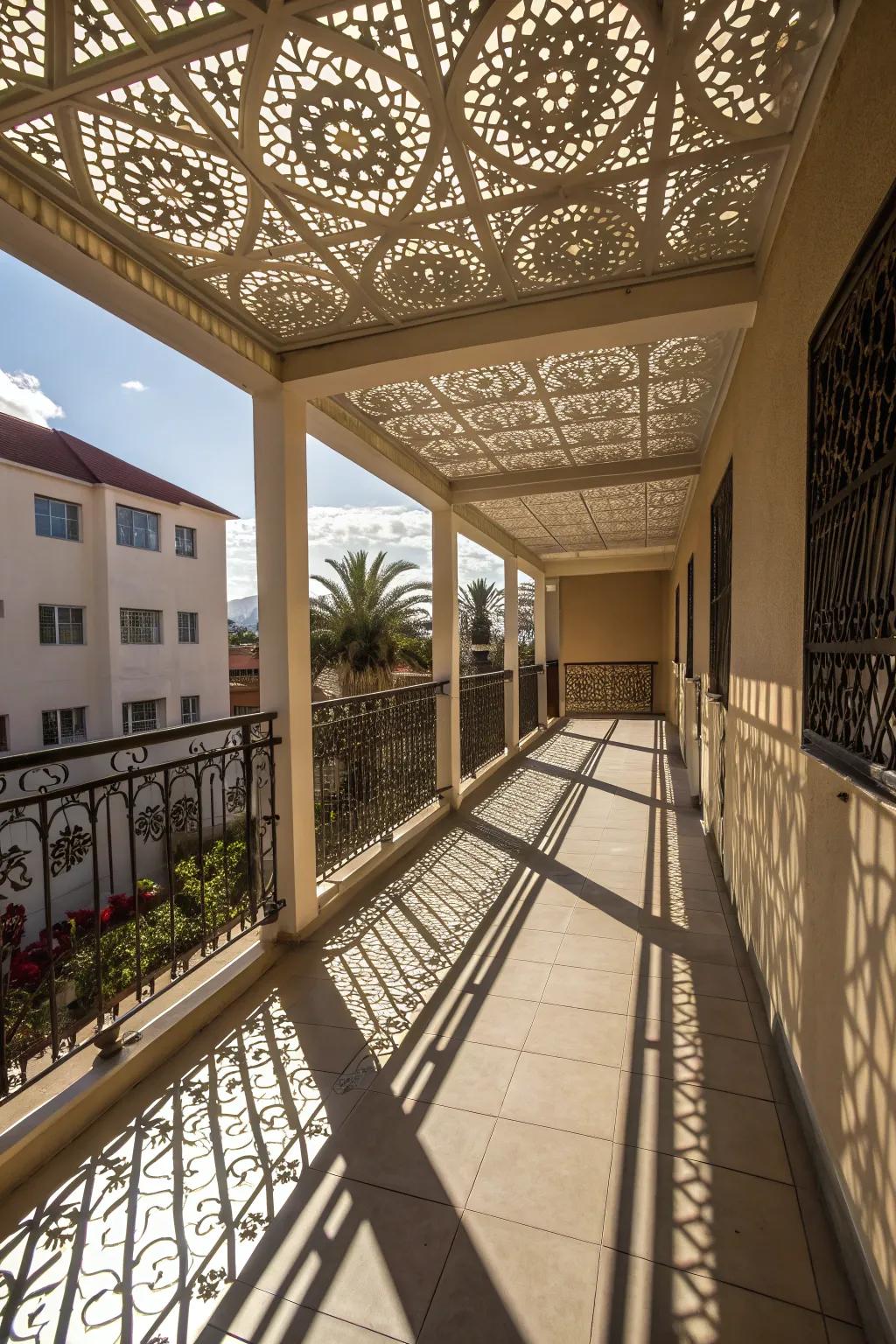 Geometric patterns create an artistic touch.