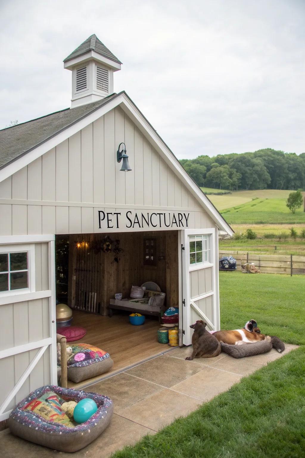 A pet sanctuary addition for happy and cozy pets.