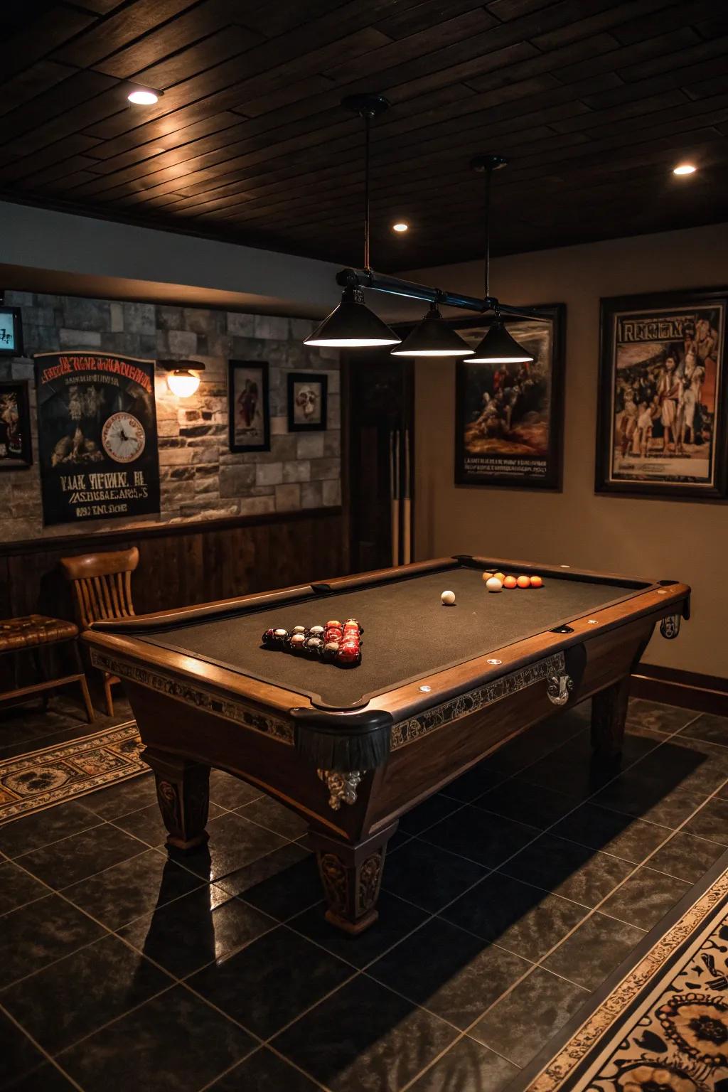 Custom game tables offer personalization and style.
