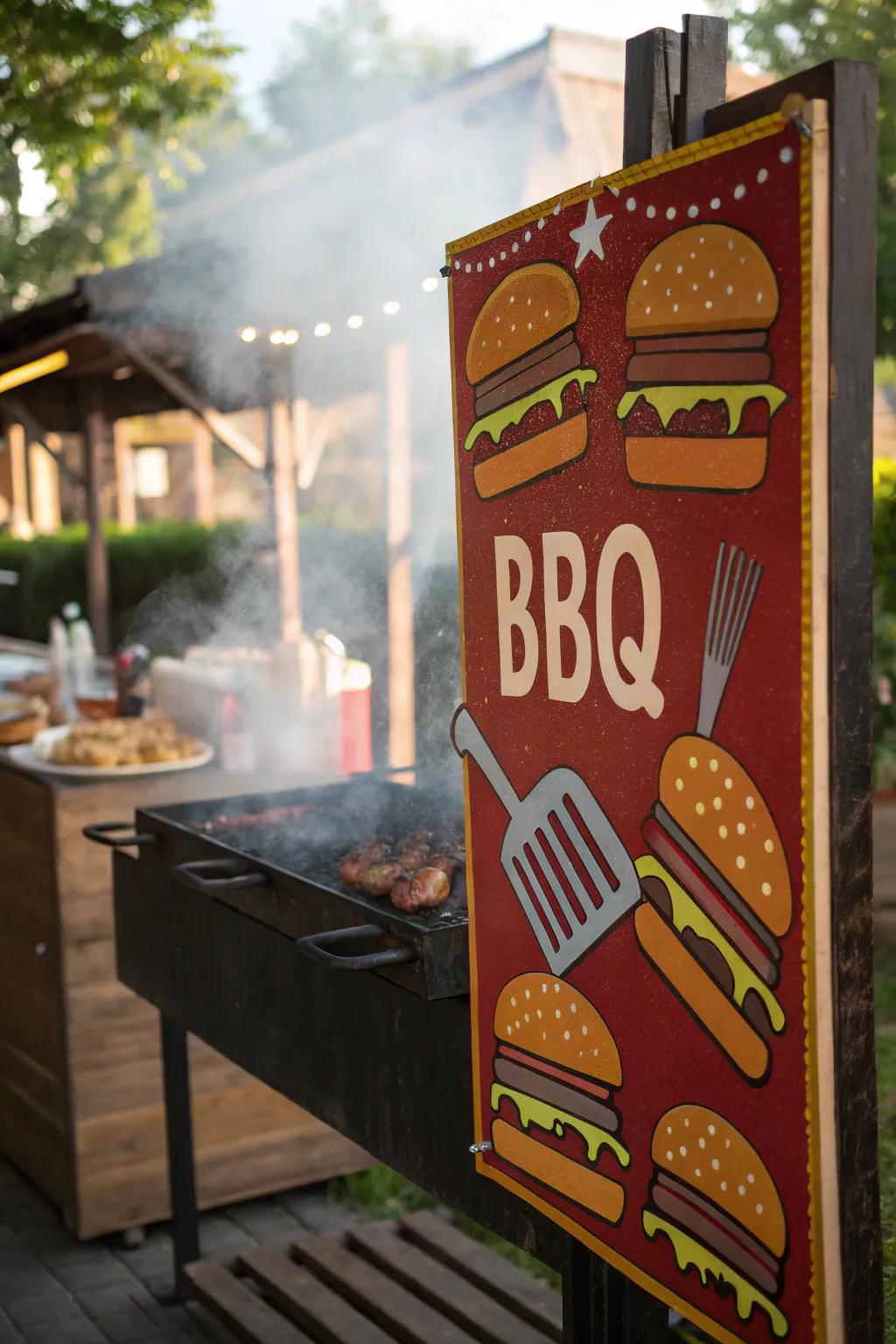 Use themed icons to bring your BBQ decor to life.