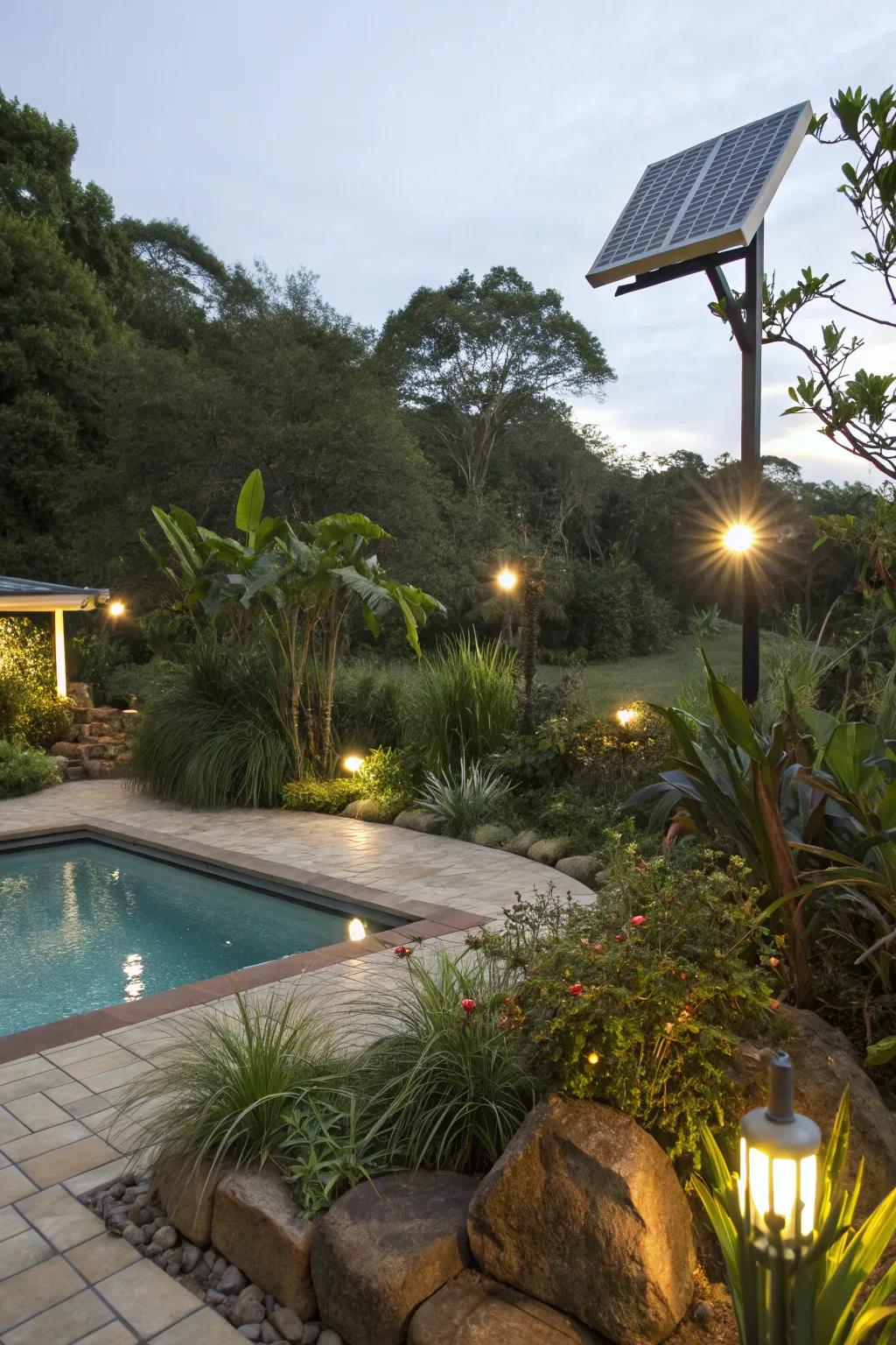Eco-friendly features complement the natural setting
