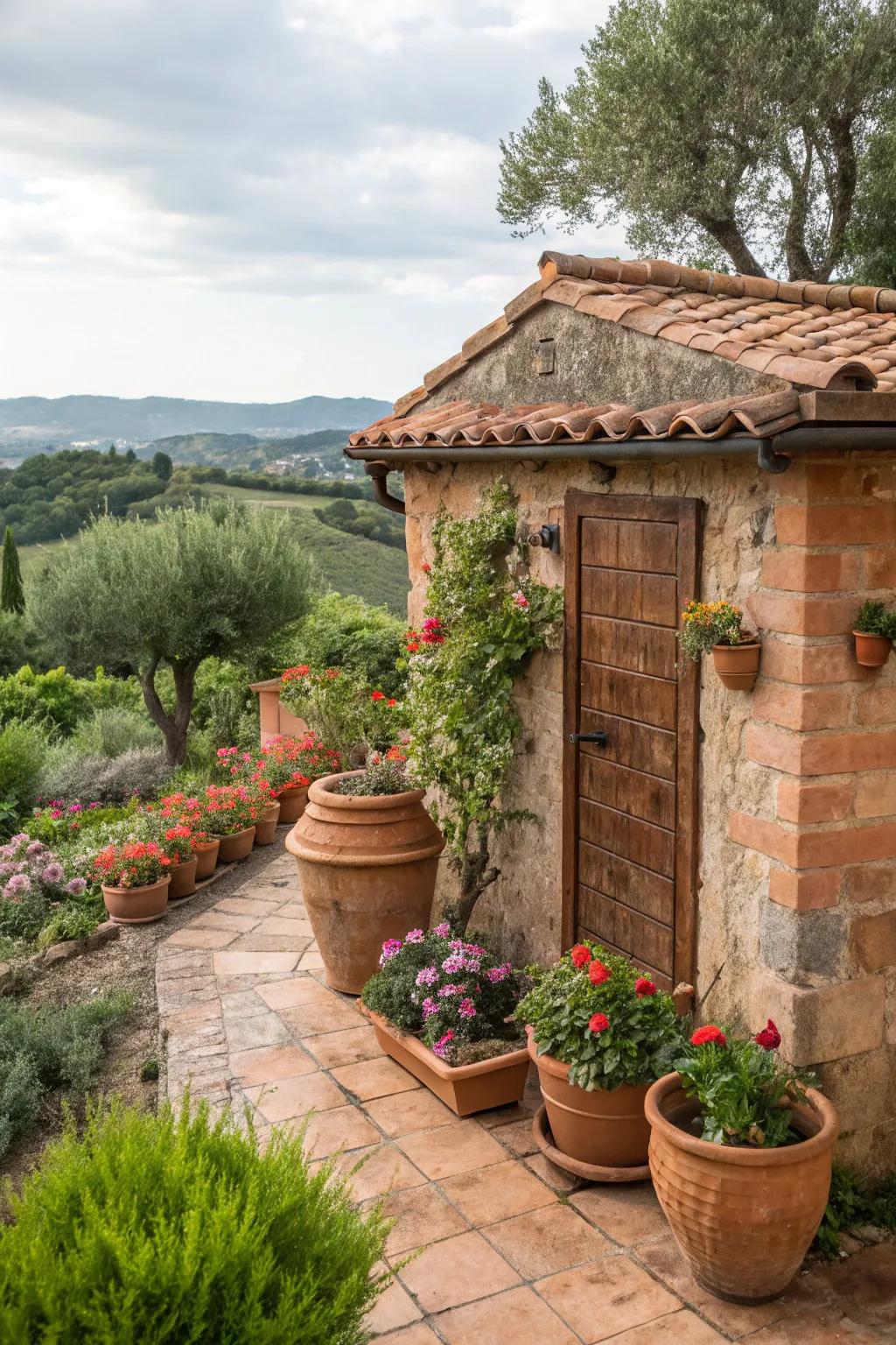 Terracotta stain brings warmth and an earthy feel to your garden shed.