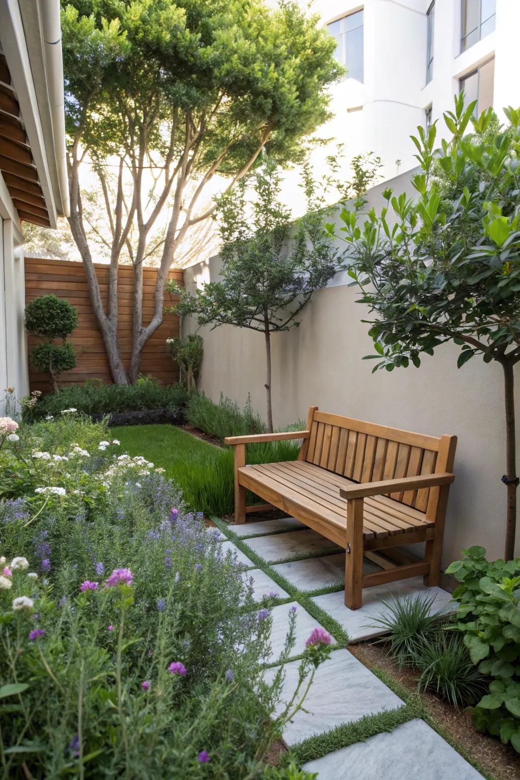 A meditation space offers a tranquil retreat in your backyard.