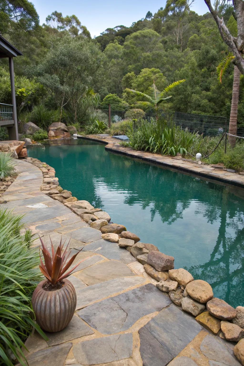 Create a sustainable and stylish pool with eco-friendly design choices.