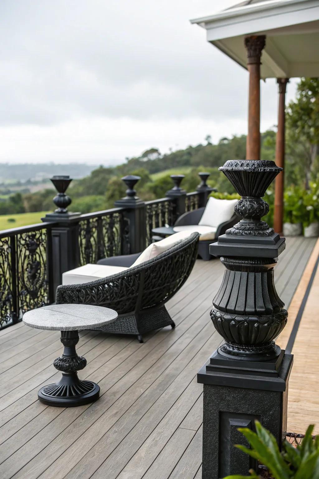 Stone accents add elegance and durability.