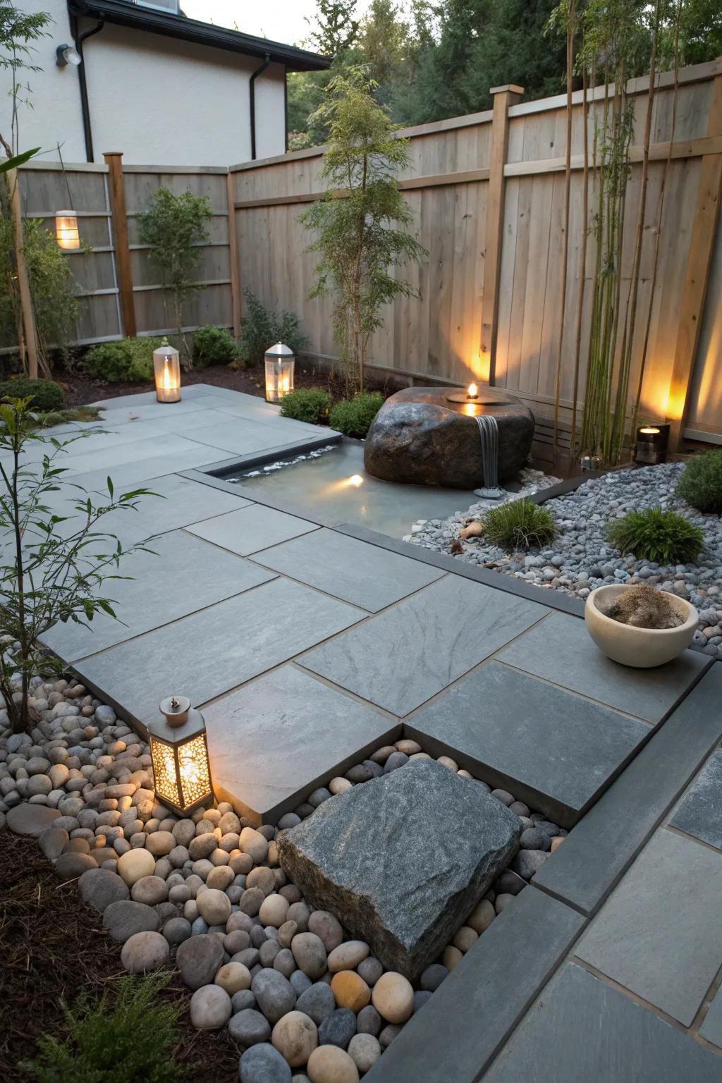 Find peace with a Zen-inspired bluestone patio.