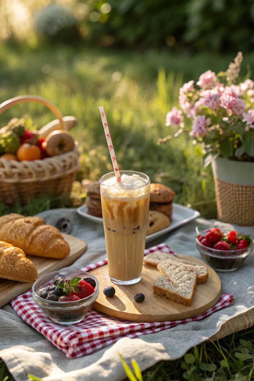 Cool down with a refreshing glass of iced coffee.