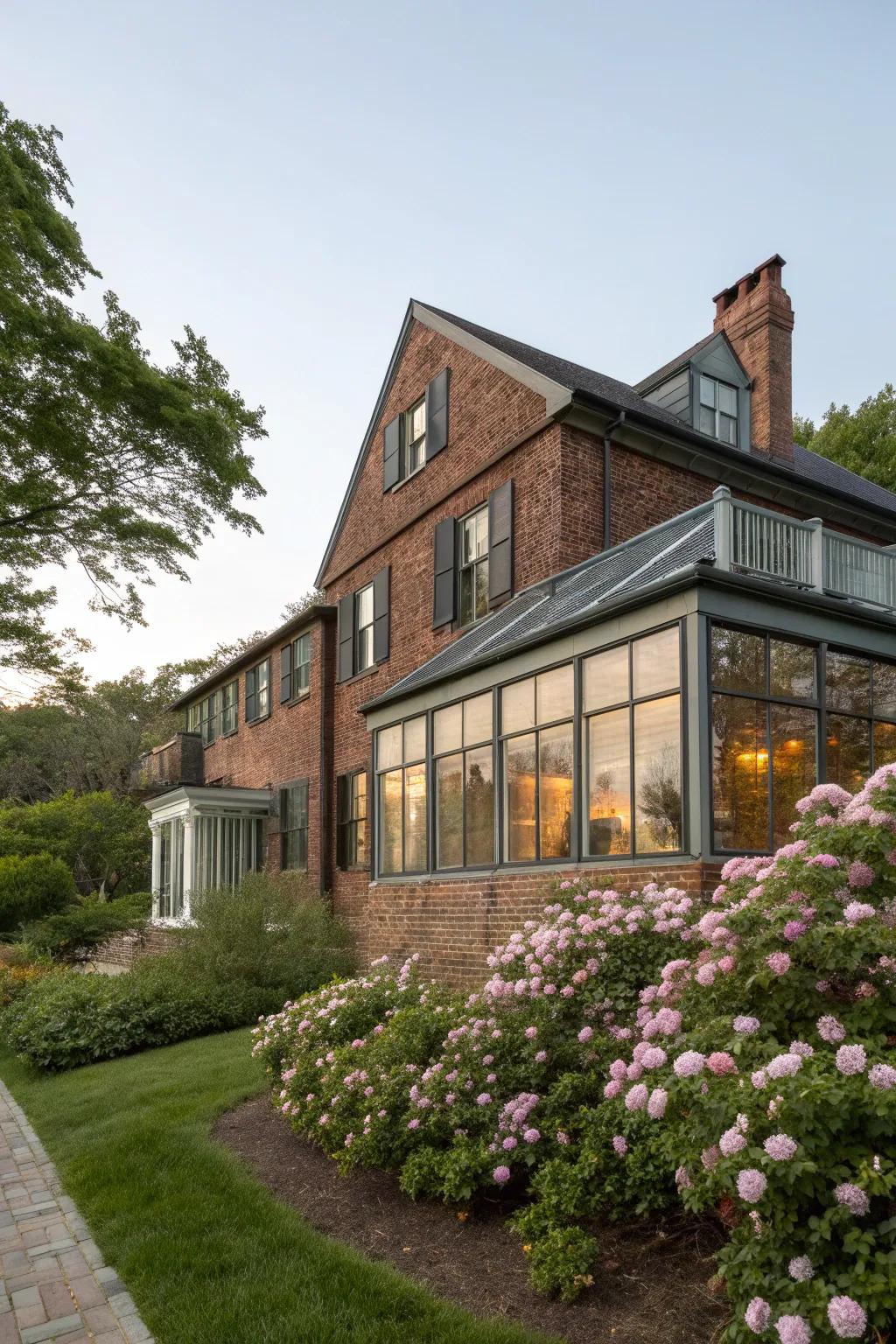 Heritage brick with contemporary glass siding for a blend of old and new.