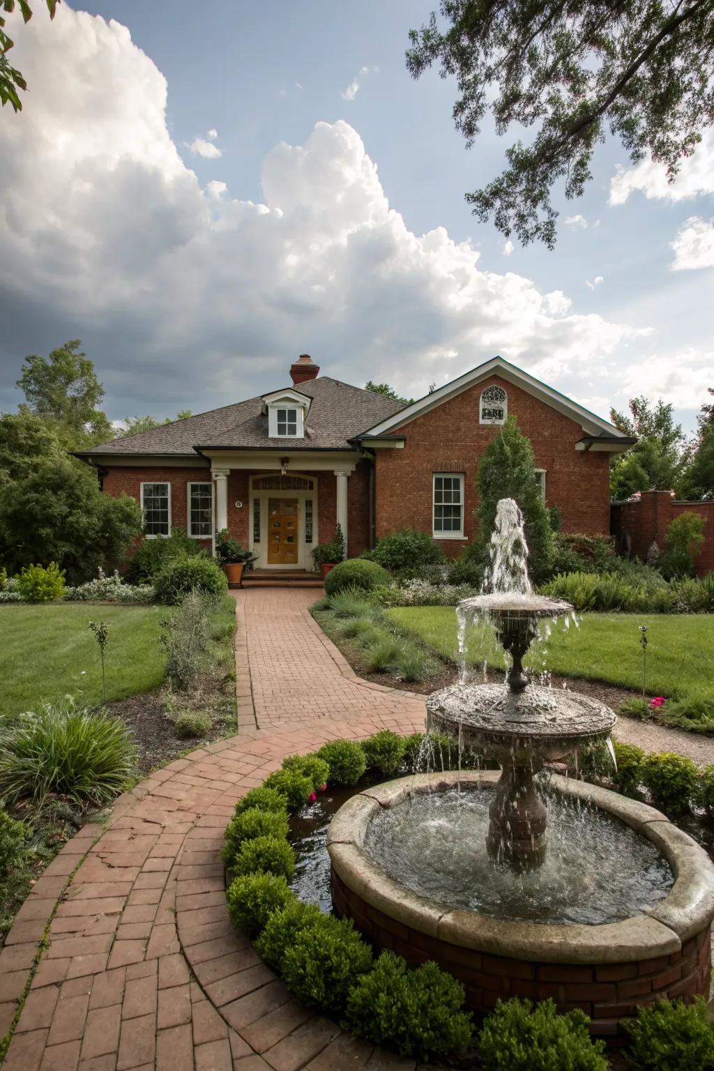 Water features introduce tranquility and elegance
