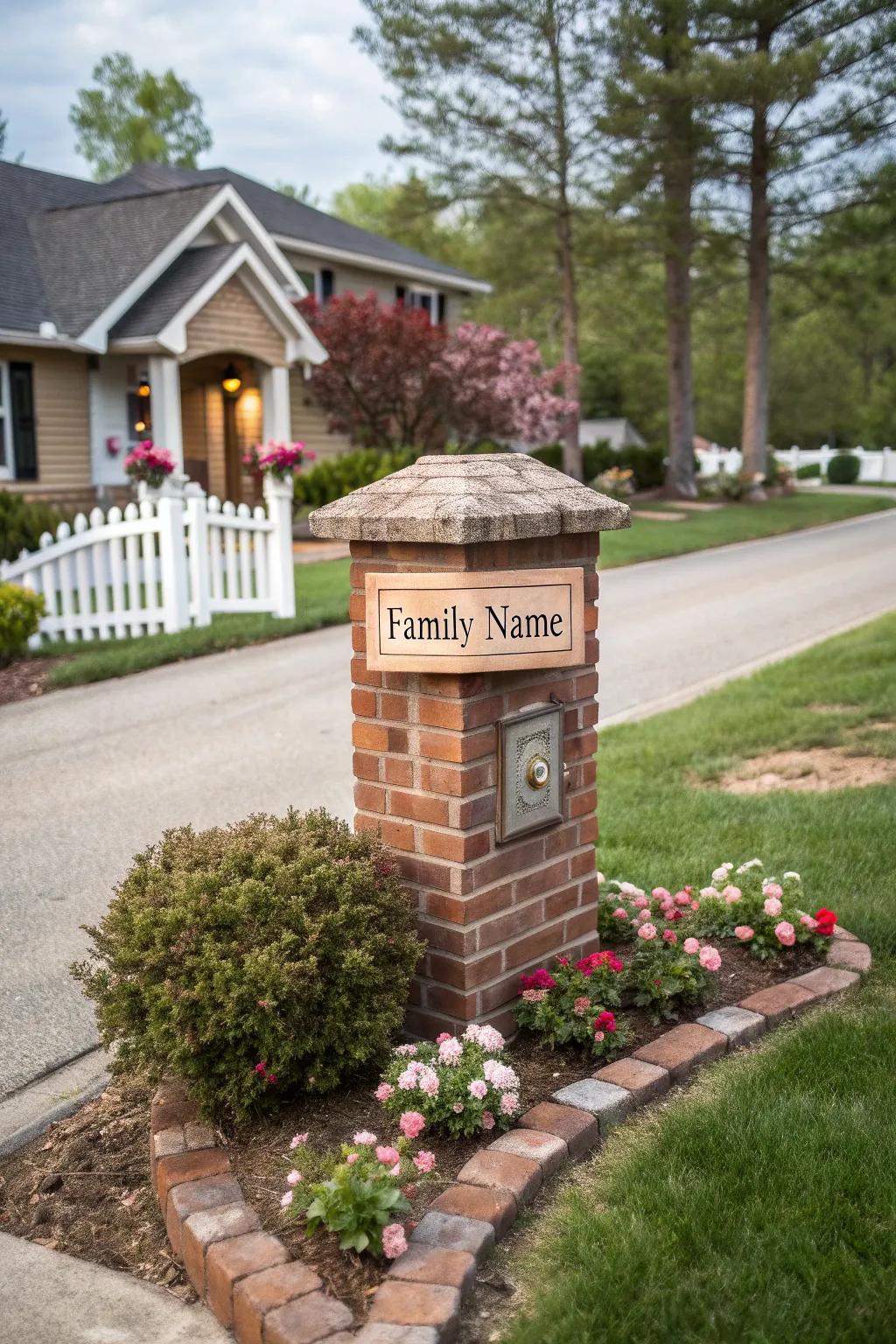 Add a personal touch with custom signage atop your mailbox.