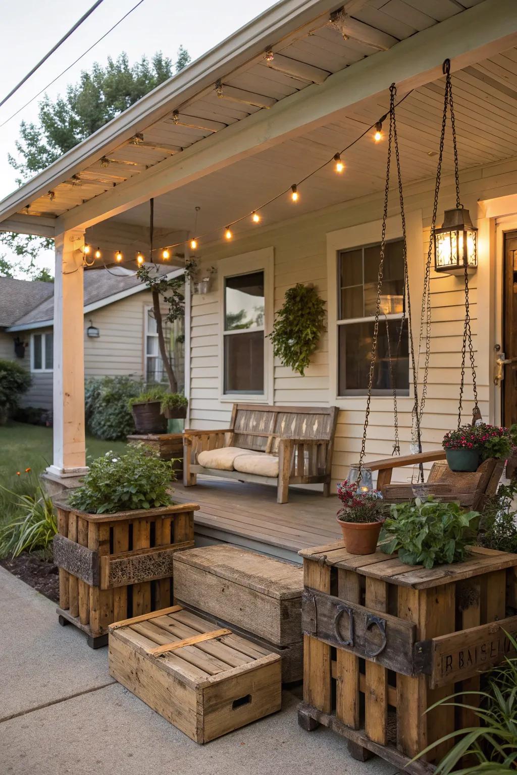 Eco-friendly elements enhance your porch sustainably.