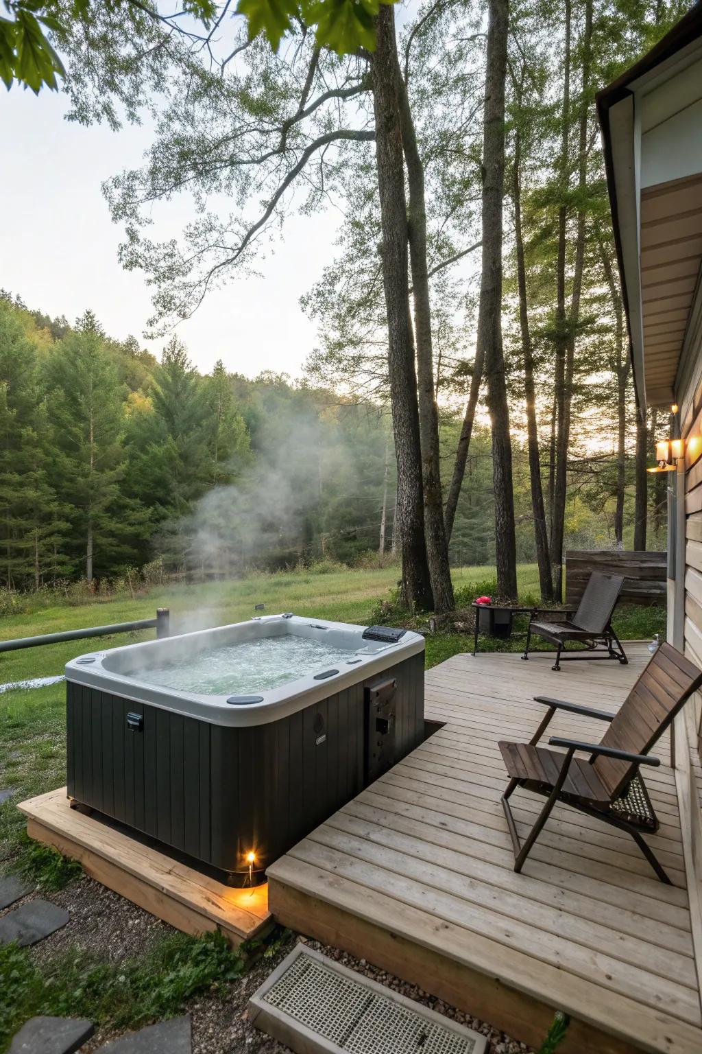 Indulge in luxury with a portable hot tub.