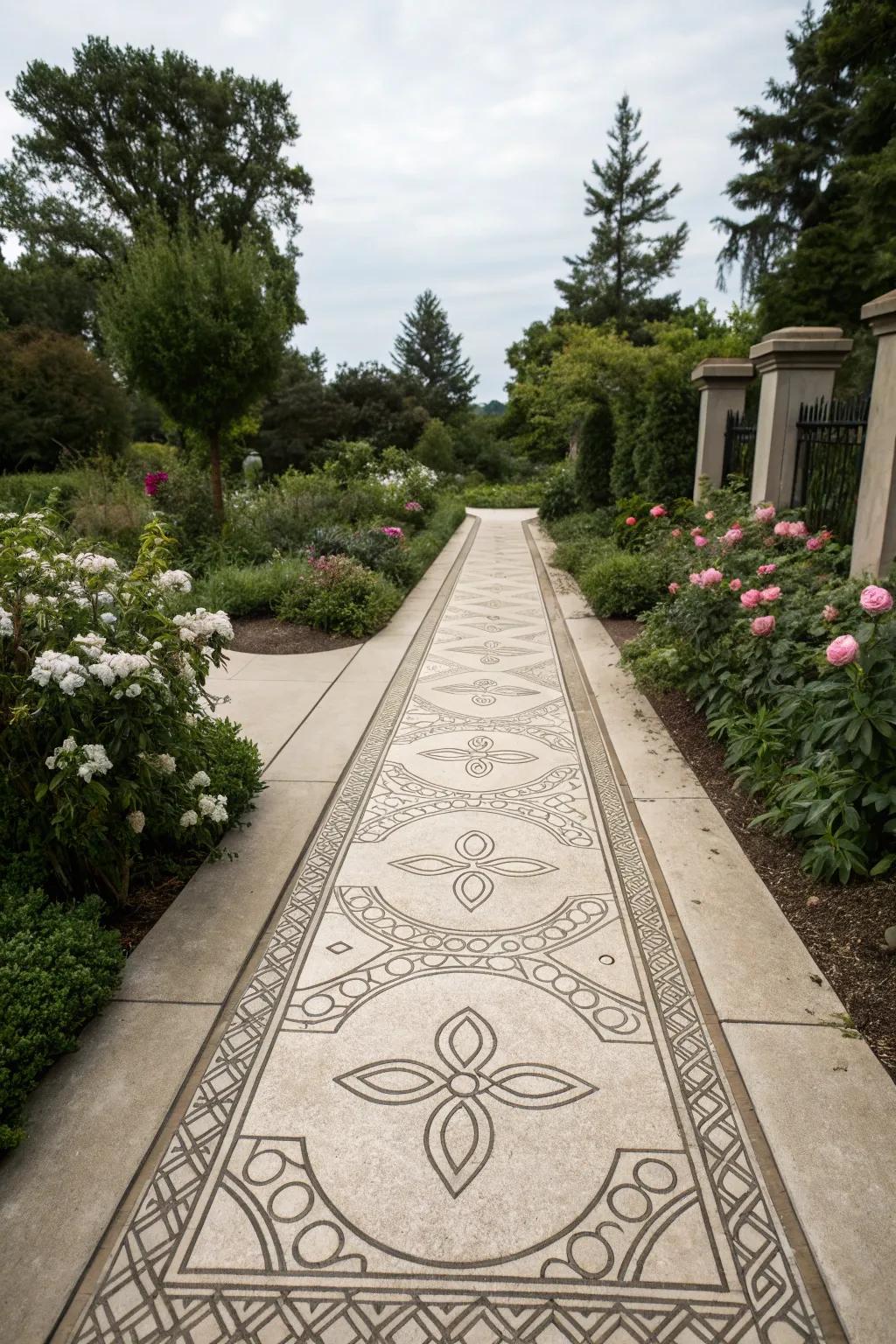 Art Deco designs infuse walkways with timeless elegance.