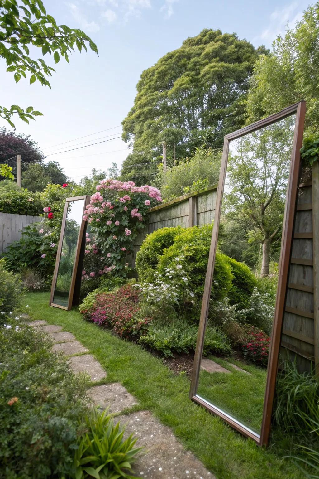 Mirrors create the illusion of a larger space.