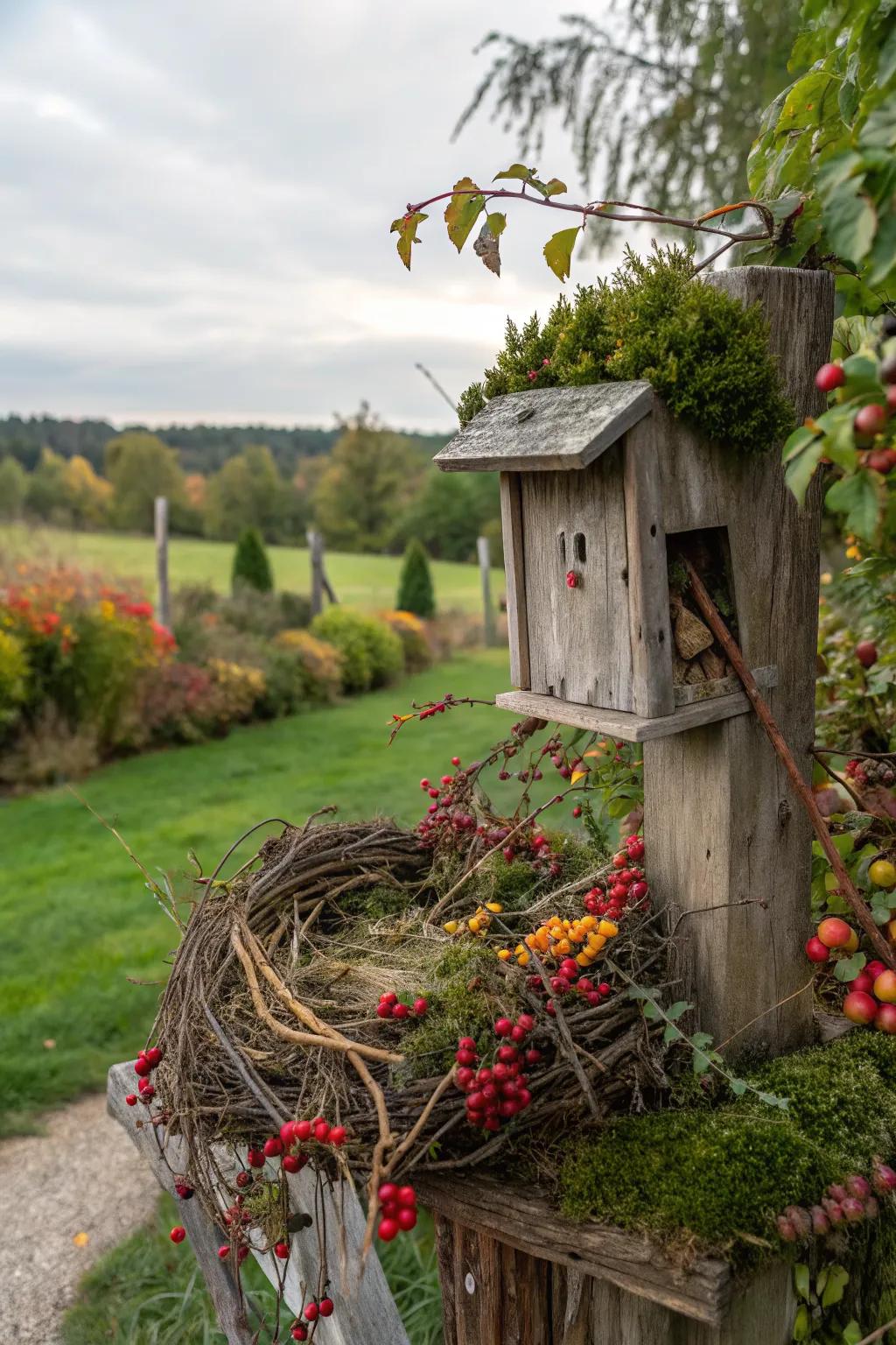 Natural elements bring a rustic and organic feel.