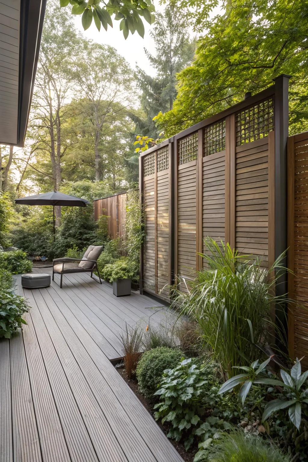 Create a private oasis with stylish privacy screens.