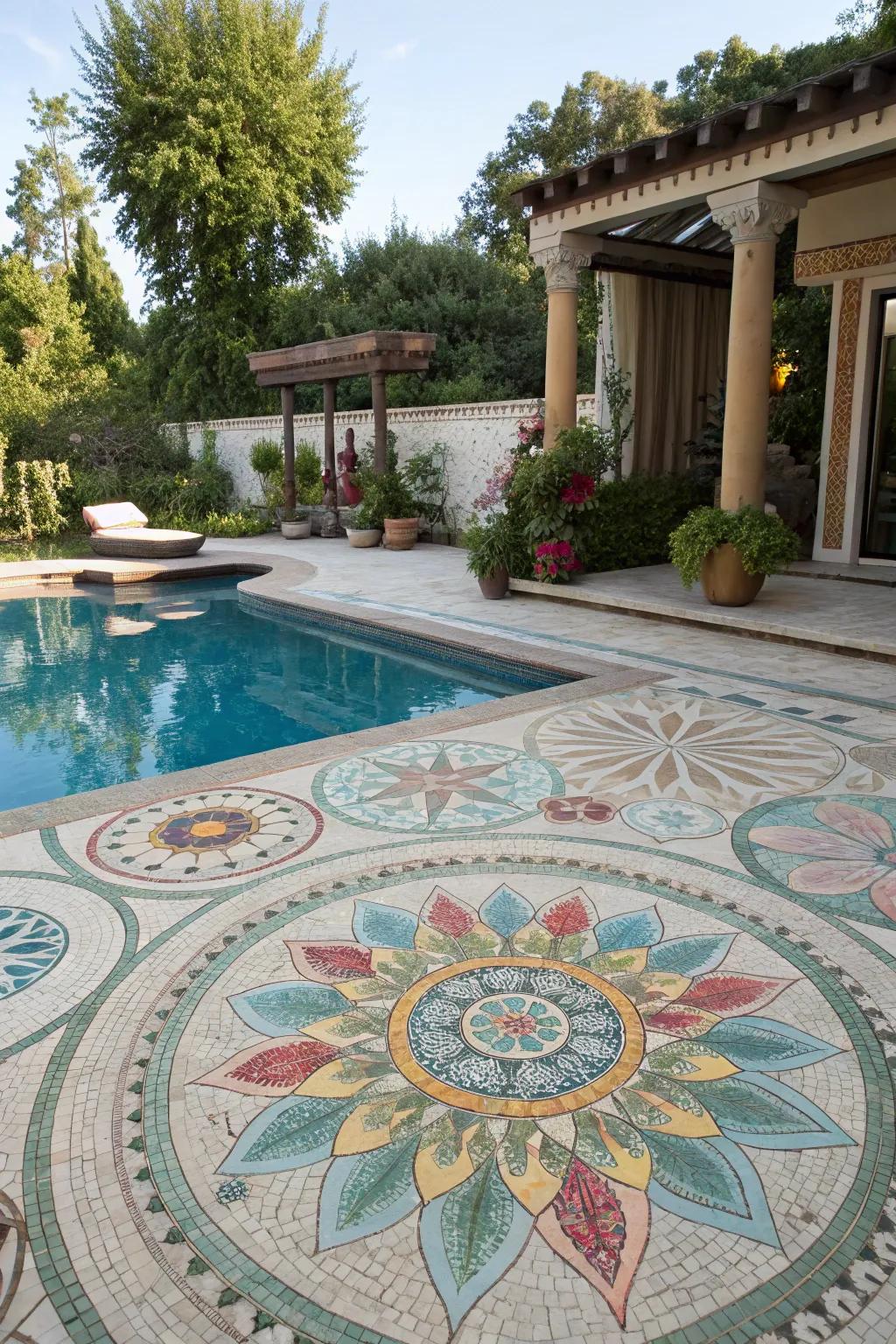 Express your creativity with vibrant concrete mosaic art.