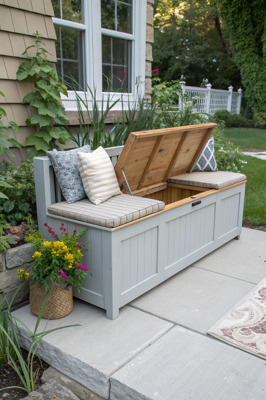 Multi-functional pieces optimize patio space efficiently.