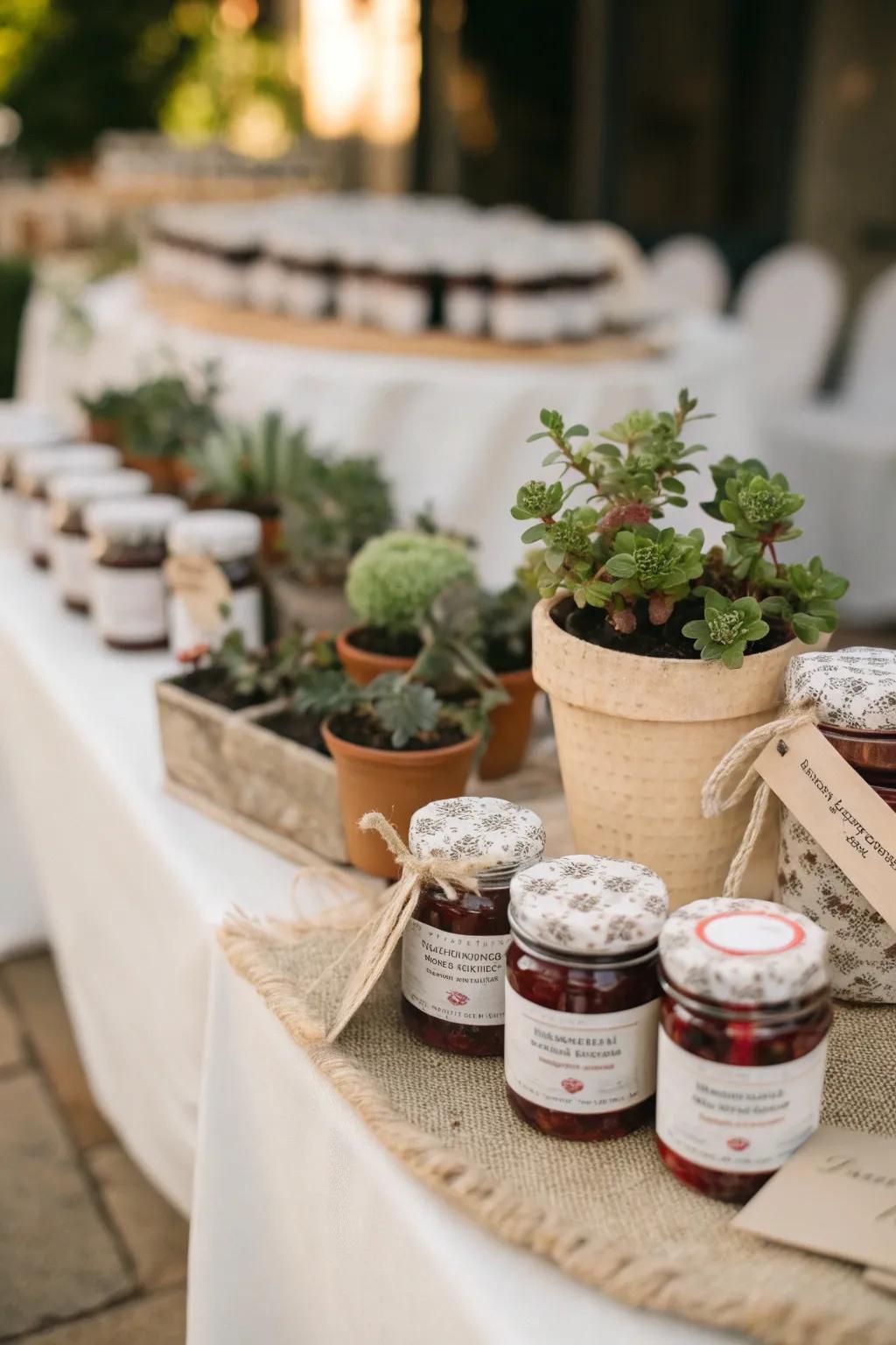 Thoughtful party favors ready to delight guests as they leave.