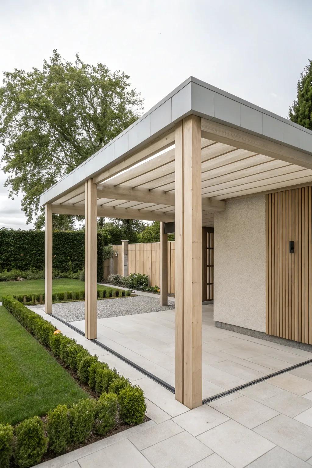 Simplicity and elegance meet in a minimalist pergola design.