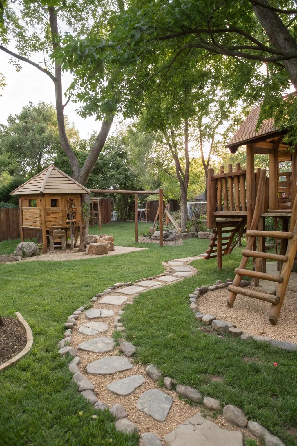 Create a fun and safe play area with natural materials.