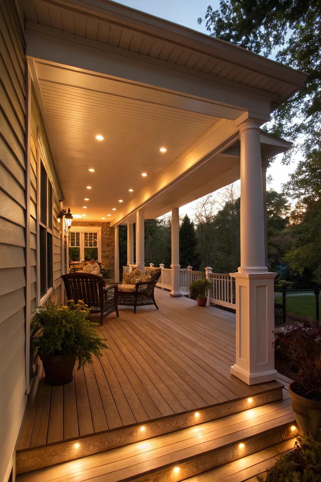 Step lighting enhances safety while adding a gentle ambiance.