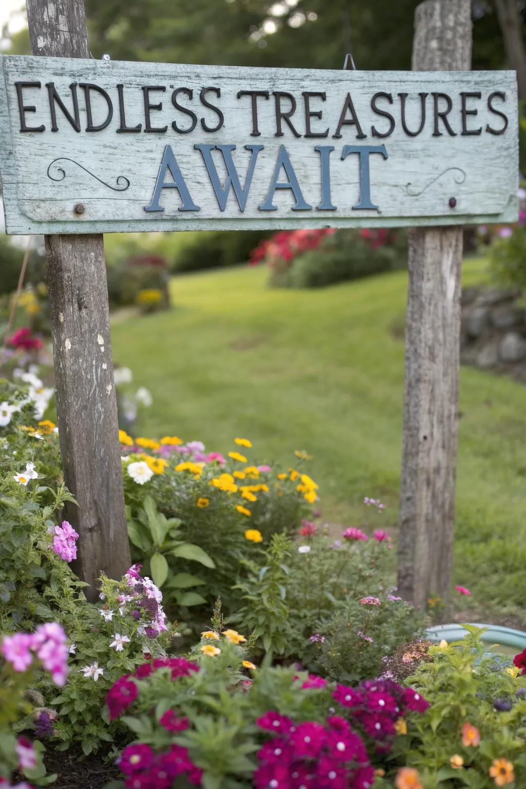 A captivating sign that promises the thrill of discovery.