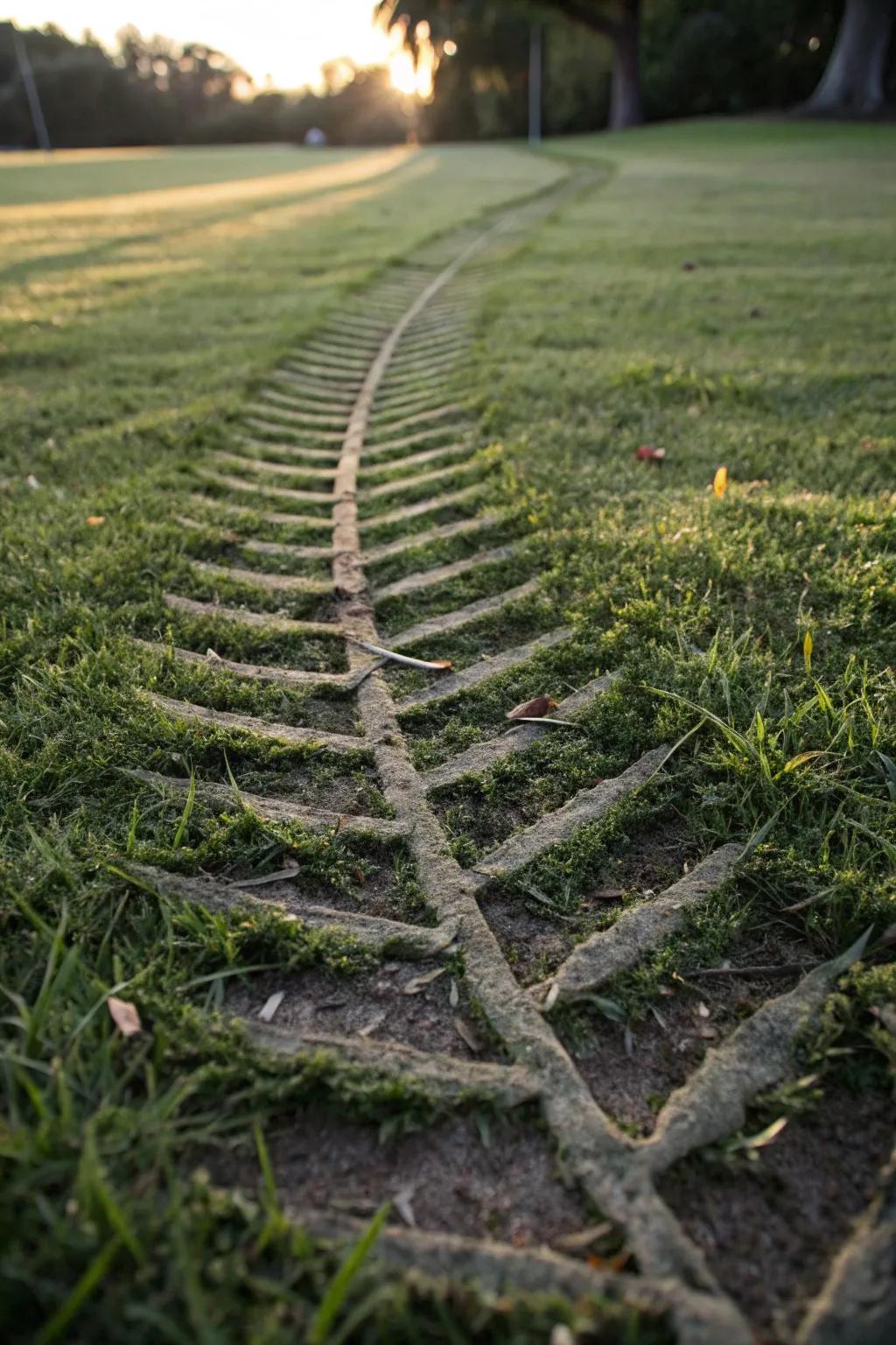 Fishbone patterns add a unique and stylish flair to lawns.