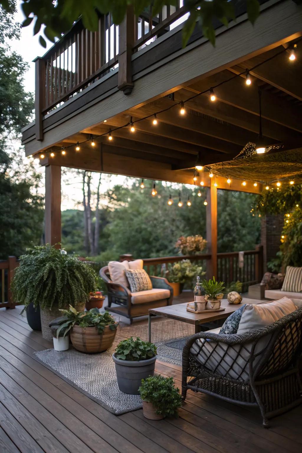 Underdeck spaces offer clever and comfortable shade solutions.