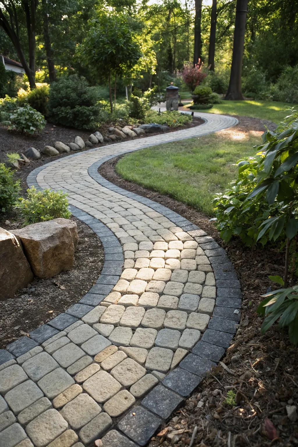 A bold basalt walkway creating stunning visual contrast.